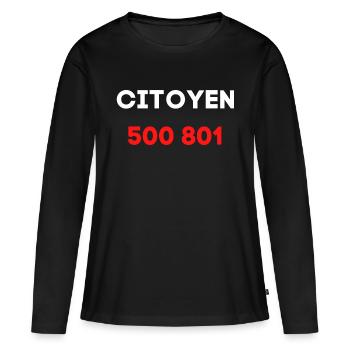 citoyen 500 801 numéro gouvernement - T-shirt manches longues Premium bio Femme - noir - Devant - Julia (174cm)