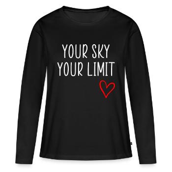 votre citation sky cool - T-shirt manches longues Premium bio Femme - noir - Devant - Julia (174cm)