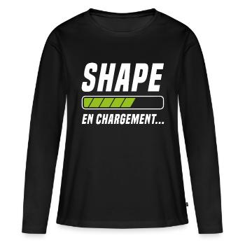 shape en chargement cadeau blague muscu humour - T-shirt manches longues Premium bio Femme - noir - Devant - Julia (174cm)