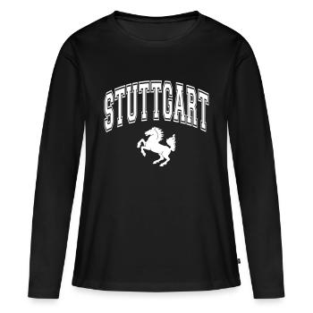 Stuttgart - T-shirt manches longues Premium bio Femme - noir - Devant - Julia (174cm)