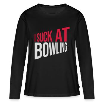 Je suis nul au bowling - T-shirt manches longues Premium bio Femme - noir - Devant - Julia (174cm)