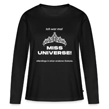Miss Universe Krone - Frauen Premium Bio Langarmshirt - Schwarz - Vorne - Julia (174cm)