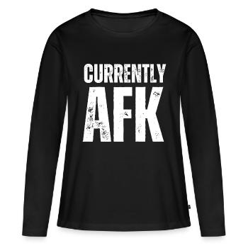 Aktuell AFK Funny Gaming Gamer Zitat - Frauen Premium Bio Langarmshirt - Schwarz - Vorne - Julia (174cm)