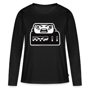 WTF Autoaufkleber - Frauen Premium Bio Langarmshirt - Schwarz - Vorne - Julia (174cm)