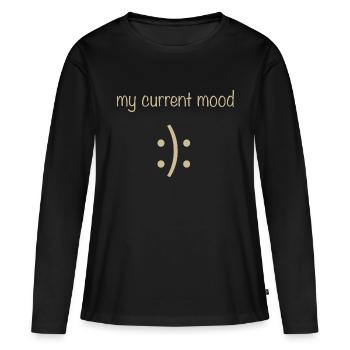 mon humeur actuelle - T-shirt manches longues Premium bio Femme - noir - Devant - Julia (174cm)