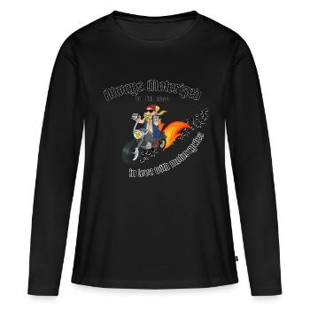 Immer motorisiert – aus Liebe zum Motorrad - Frauen Premium Bio Langarmshirt - Schwarz - Vorne - Julia (174cm)