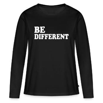 Be different - Frauen Premium Bio Langarmshirt - Schwarz - Vorne - Julia (174cm)