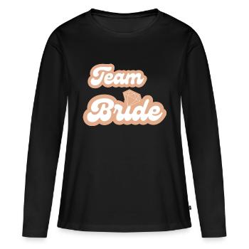 Team bride - T-shirt manches longues Premium bio Femme - noir - Devant - Julia (174cm)