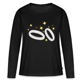 Alliances pour les fiançailles - T-shirt manches longues Premium bio Femme - noir - Devant - Julia (174cm)