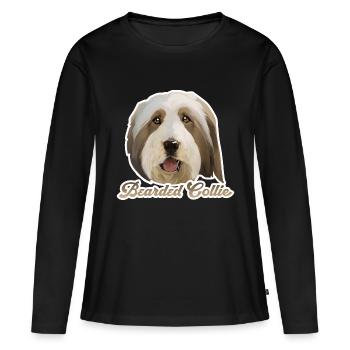 Bearded Collie - T-shirt manches longues Premium bio Femme - noir - Devant - Julia (174cm)