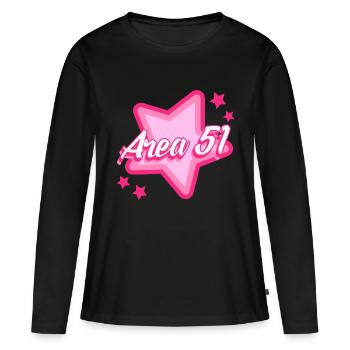 Zone 51 Pink Star Girls - T-shirt manches longues Premium bio Femme - noir - Devant - Julia (174cm)