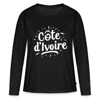 Côte d'ivoire - T-shirt manches longues Premium bio Femme - noir - Devant - Julia (174cm)