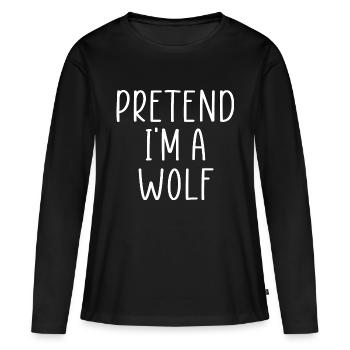 Faire semblant que je suis un loup drôle paresseux halloween costume - T-shirt manches longues Premium bio Femme - noir - Devant - Julia (174cm)