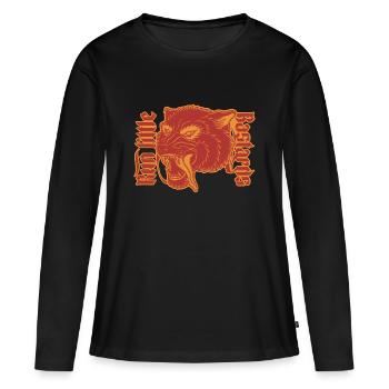 Courir petits bâtards loup Illustration - T-shirt manches longues Premium bio Femme - noir - Devant - Julia (174cm)