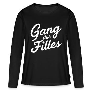 Gang des filles - T-shirt manches longues Premium bio Femme - noir - Devant - Julia (174cm)