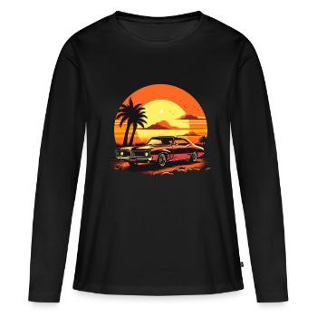 Classic Car Muscle-Car Retro Vintage - Frauen Premium Bio Langarmshirt - Schwarz - Vorne - Julia (174cm)