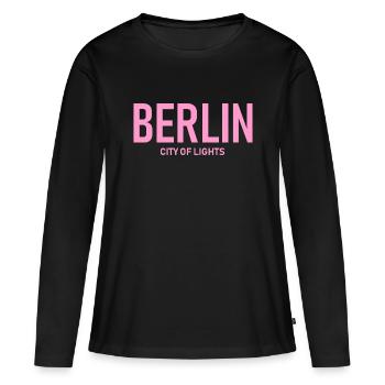 Berlin -City of Lights - Germany - Deutschland - Women's Premium Organic Long Sleeve Shirt - black - Front - Julia (174cm)