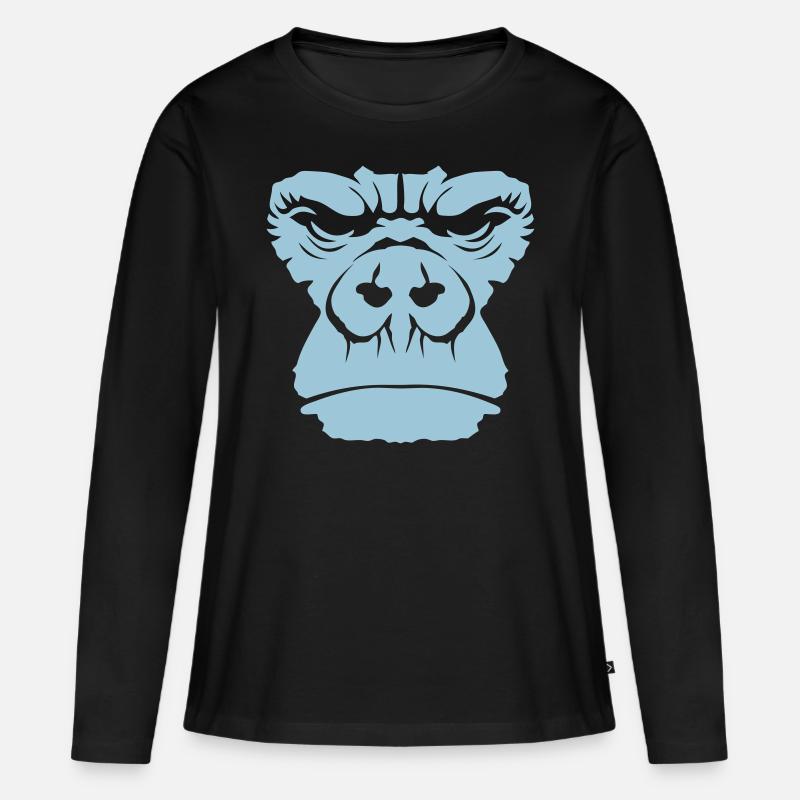 Gorilla 1511 - Frauen Premium Bio Langarmshirt - Schwarz