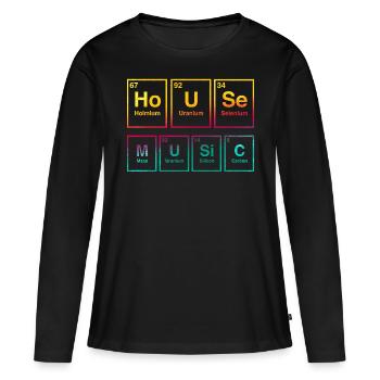 House Music - T-shirt manches longues Premium bio Femme - noir - Devant - Julia (174cm)