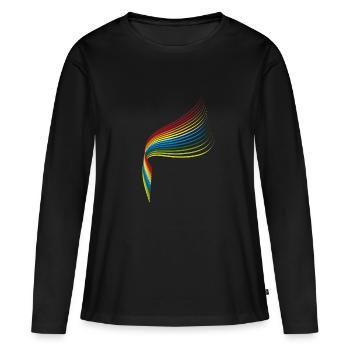 Schweif regenbogen 3 - Frauen Premium Bio Langarmshirt - Schwarz - Vorne - Julia (174cm)