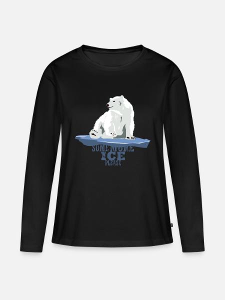 Eisbär - Frauen Premium Bio Langarmshirt - Schwarz