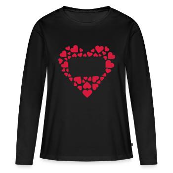 heart rectangle - Women's Premium Organic Long Sleeve Shirt - black - Front - Julia (174cm)