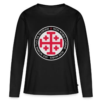 Jerusalem Crusader Cross - Women's Premium Organic Long Sleeve Shirt - black - Front - Julia (174cm)