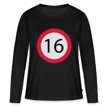 16 - T-shirt manches longues Premium bio Femme - noir - Devant - Julia (174cm)
