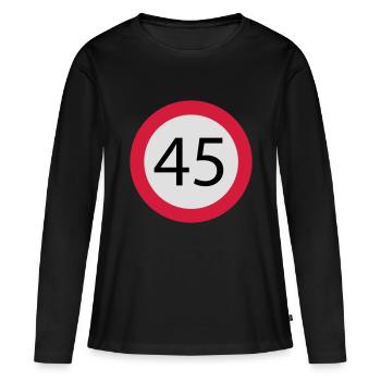 45 - T-shirt manches longues Premium bio Femme - noir - Devant - Julia (174cm)