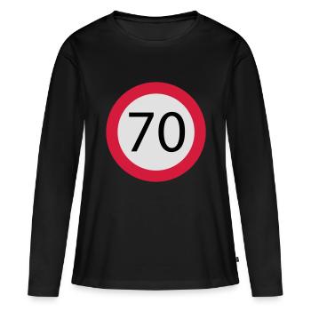 70 - T-shirt manches longues Premium bio Femme - noir - Devant - Julia (174cm)