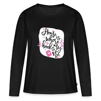 Home is - Women's Premium Organic Long Sleeve Shirt - black - Front - Julia (174cm)