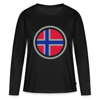 Emblème de la Norvège - T-shirt manches longues Premium bio Femme - noir - Devant - Julia (174cm)