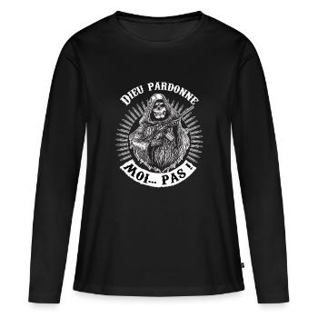 Dieu pardonne, moi pas ! - T-shirt manches longues Premium bio Femme - noir - Devant - Julia (174cm)