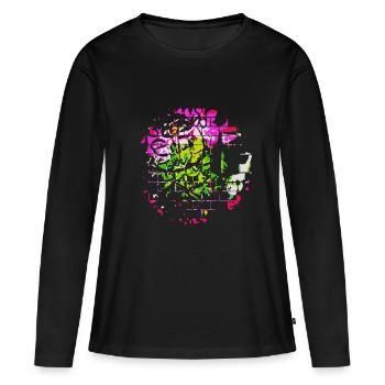 Graffiti - Frauen Premium Bio Langarmshirt - Schwarz - Vorne - Julia (174cm)