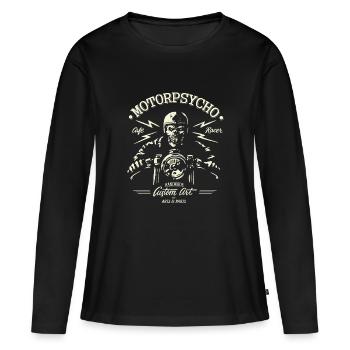 CafeRacer - Frauen Premium Bio Langarmshirt - Schwarz - Vorne - Julia (174cm)