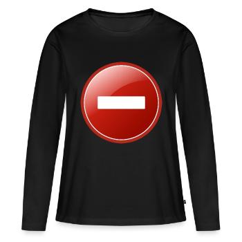 sens interdit - T-shirt manches longues Premium bio Femme - noir - Devant - Julia (174cm)