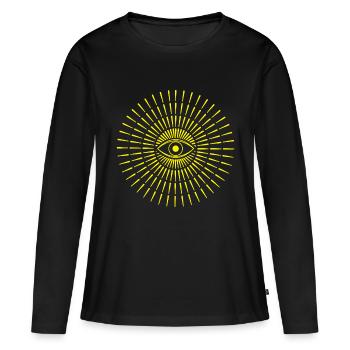 ILLUMINATI PYRAMIDE - Frauen Premium Bio Langarmshirt - Schwarz - Vorne - Julia (174cm)