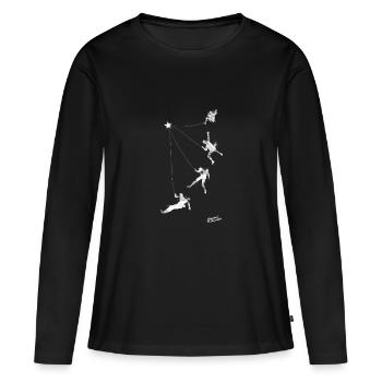 I believe I can fly - T-shirt manches longues Premium bio Femme - noir - Devant - Julia (174cm)