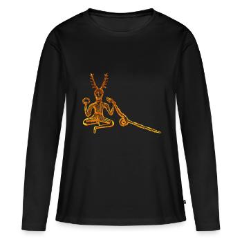 Cernunnos (4 utilisation sur dark) - T-shirt manches longues Premium bio Femme - noir - Devant - Julia (174cm)