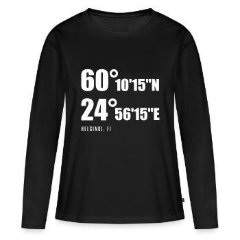 Helsinki - T-shirt manches longues Premium bio Femme - noir - Devant - Julia (174cm)