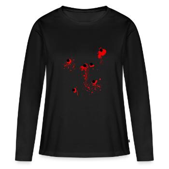 On m'a tiré dessus !! - T-shirt manches longues Premium bio Femme - noir - Devant - Julia (174cm)