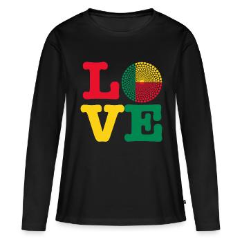 coeur Bénin - T-shirt manches longues Premium bio Femme - noir - Devant - Julia (174cm)