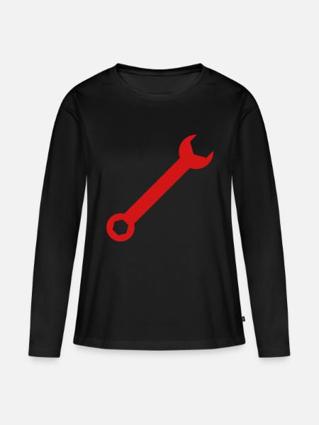 Schraubenschlüssel 3 - Frauen Premium Bio Langarmshirt - Schwarz
