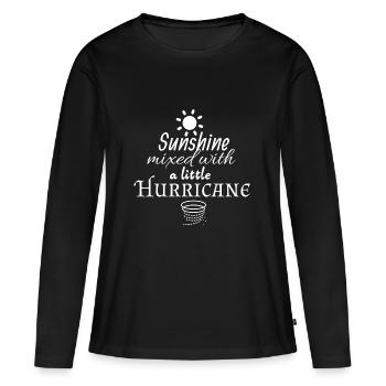 Soleil mélangé avec un peu de l'ouragan - T-shirt manches longues Premium bio Femme - noir - Devant - Julia (174cm)