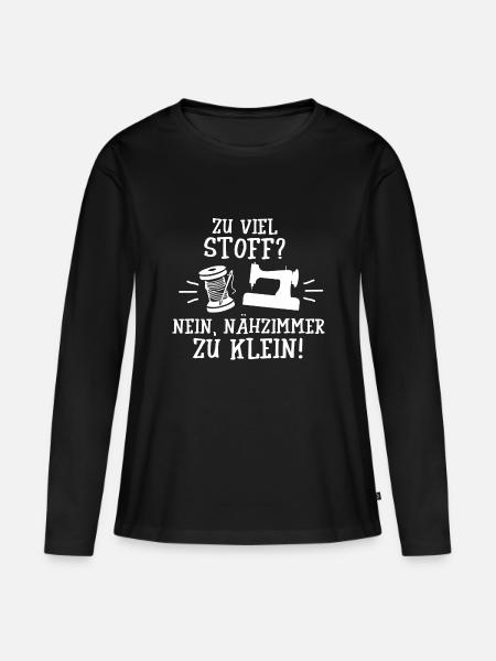 Nähen - Zu viel Stoff? - T-Shirt - Frauen Premium Bio Langarmshirt - Schwarz