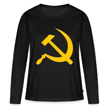 Communisme - T-shirt manches longues Premium bio Femme - noir - Devant - Julia (174cm)