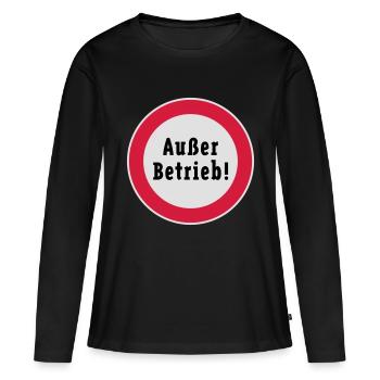 Außer Betrieb! (3C) - Frauen Premium Bio Langarmshirt - Schwarz - Vorne - Julia (174cm)