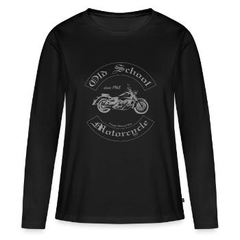 Old School MC | 1963 - Frauen Premium Bio Langarmshirt - Schwarz - Vorne - Julia (174cm)