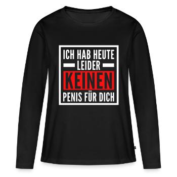 Männer - Kein Penis - Frauen Premium Bio Langarmshirt - Schwarz - Vorne - Julia (174cm)