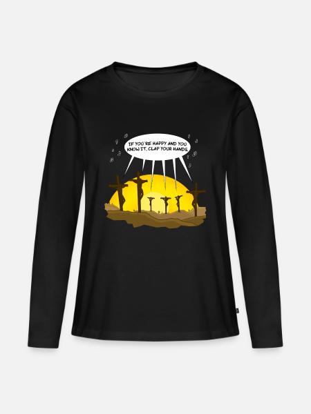 Clap your hands - Frauen Premium Bio Langarmshirt - Schwarz